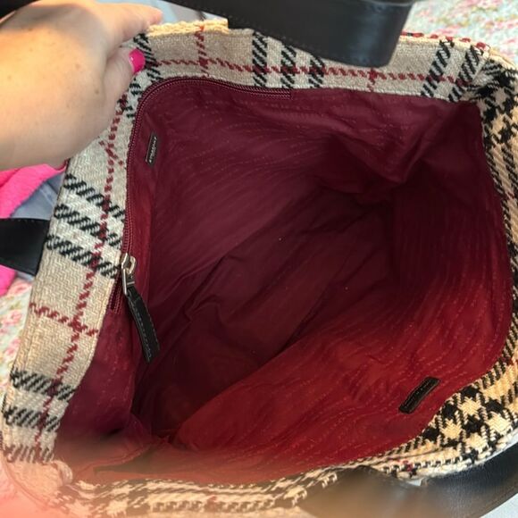 Burberry *RARE* *CABIN COUTURE* Wool Novacheck Plaid Tote Bag - Picture 7 of 15